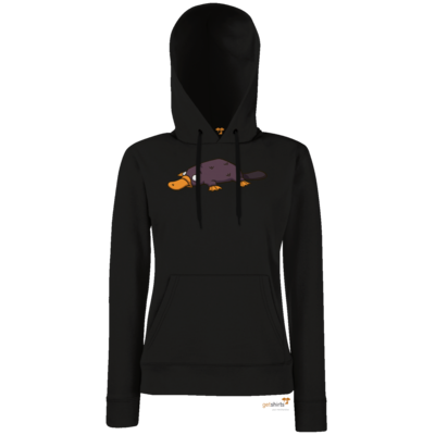 Motiv: Lady Hoodie Classic - Deponia - Wasserschnabeltier - bestimme auf Wunsch Details wie Produkt, Grösse, Farbe und Position selbst ! Motiv: Lady Hoodie Classic - Deponia - Wasserschnabeltier