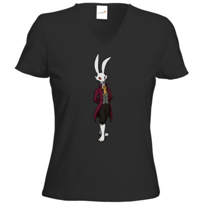 Motiv: T-Shirt Damen V-Neck Classic - The Night of the Rabbit - Marquis - bestimme auf Wunsch Details wie Produkt, Grösse, Farbe und Position selbst ! Motiv: T-Shirt Damen V-Neck Classic - The Night of the Rabbit - Marquis
