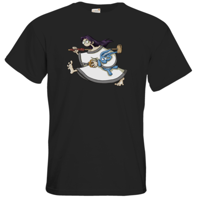 Motiv: T-Shirt Premium FAIR WEAR - Edna bricht aus - rennt weg - bestimme auf Wunsch Details wie Produkt, Grösse, Farbe und Position selbst ! Motiv: T-Shirt Premium FAIR WEAR - Edna bricht aus - rennt weg