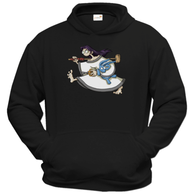 Motiv: Hoodie Classic - Edna bricht aus - rennt weg - bestimme auf Wunsch Details wie Produkt, Grösse, Farbe und Position selbst ! Motiv: Hoodie Classic - Edna bricht aus - rennt weg