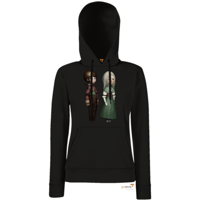 Motiv: Lady Hoodie Classic - The Devils Men - Emily und Adelaide - bestimme auf Wunsch Details wie Produkt, Grösse, Farbe und Position selbst ! Motiv: Lady Hoodie Classic - The Devils Men - Emily und Adelaide