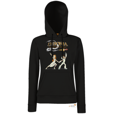 Motiv: Lady Hoodie Classic - Deponia - Disco Pose - bestimme auf Wunsch Details wie Produkt, Grösse, Farbe und Position selbst ! Motiv: Lady Hoodie Classic - Deponia - Disco Pose
