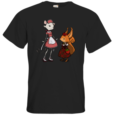 Motiv: T-Shirt Premium FAIR WEAR - The Night of the Rabbit - Anja and Edith - bestimme auf Wunsch Details wie Produkt, Grösse, Farbe und Position selbst ! Motiv: T-Shirt Premium FAIR WEAR - The Night of the Rabbit - Anja and Edith