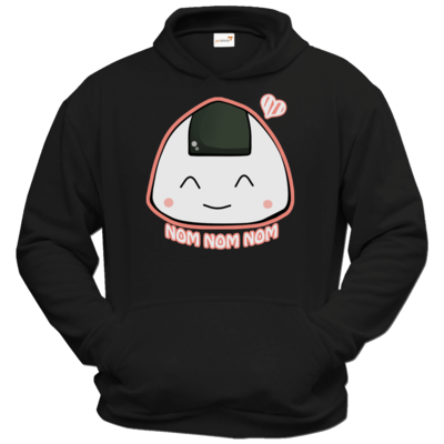 Motiv: Hoodie Classic - NOM NOM NOM rosa - bestimme auf Wunsch Details wie Produkt, Grösse, Farbe und Position selbst ! Motiv: Hoodie Classic - NOM NOM NOM rosa