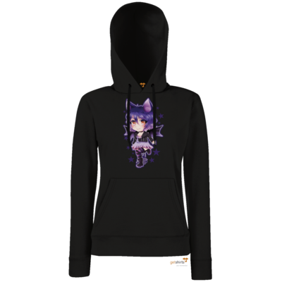 Motiv: Hoodie Damen Classic - Bat Girl - bestimme auf Wunsch Details wie Produkt, Grösse, Farbe und Position selbst ! Motiv: Hoodie Damen Classic - Bat Girl