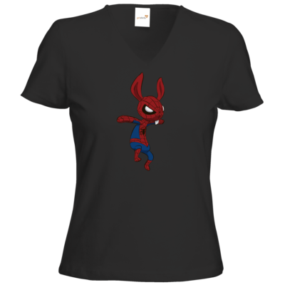 Motiv: T-Shirt Damen V-Neck Classic - Edna bricht aus - SpiderHarvey - bestimme auf Wunsch Details wie Produkt, Grösse, Farbe und Position selbst ! Motiv: T-Shirt Damen V-Neck Classic - Edna bricht aus - SpiderHarvey