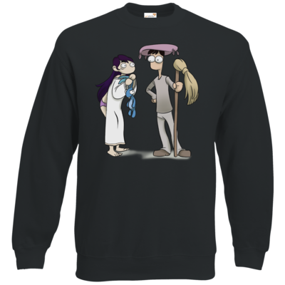 Motiv: Sweatshirt Classic - Edna bricht aus - Edna und Droggelbecher - bestimme auf Wunsch Details wie Produkt, Grösse, Farbe und Position selbst ! Motiv: Sweatshirt Classic - Edna bricht aus - Edna und Droggelbecher
