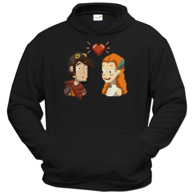 Motiv: Hoodie Classic - Deponia - Pixel Liebe - bestimme auf Wunsch Details wie Produkt, Grösse, Farbe und Position selbst ! Motiv: Hoodie Classic - Deponia - Pixel Liebe