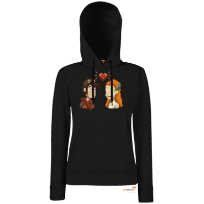 Motiv: Hoodie Damen Classic - Deponia - Pixel Liebe - bestimme auf Wunsch Details wie Produkt, Grösse, Farbe und Position selbst ! Motiv: Hoodie Damen Classic - Deponia - Pixel Liebe
