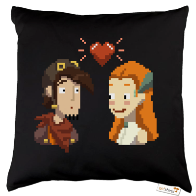 Motiv: Kissen Baumwolle - Deponia - Pixel Liebe - bestimme auf Wunsch Details wie Produkt, Grösse, Farbe und Position selbst ! Motiv: Kissen Baumwolle - Deponia - Pixel Liebe