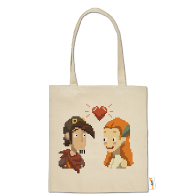 Motiv: Baumwolltasche - Deponia - Pixel Liebe - bestimme auf Wunsch Details wie Produkt, Grösse, Farbe und Position selbst ! Motiv: Baumwolltasche - Deponia - Pixel Liebe