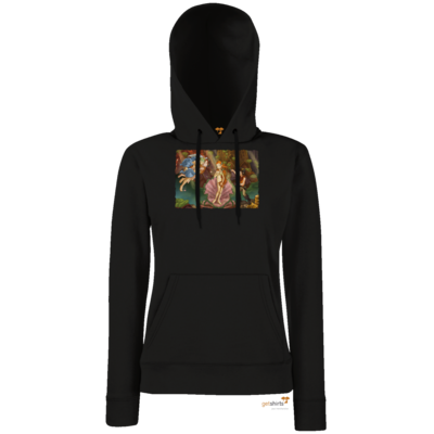 Motiv: Hoodie Damen Classic - Hommage - Die Geburt der Goal - bestimme auf Wunsch Details wie Produkt, Grösse, Farbe und Position selbst ! Motiv: Hoodie Damen Classic - Hommage - Die Geburt der Goal