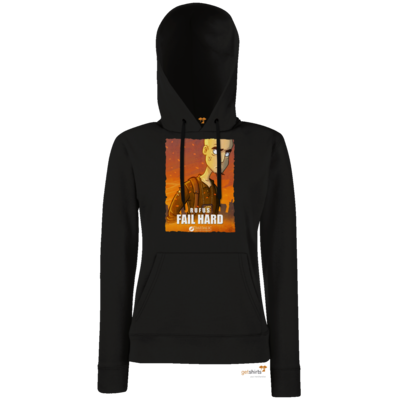 Motiv: Hoodie Damen Classic - Hommage - Fail Hard - bestimme auf Wunsch Details wie Produkt, Grösse, Farbe und Position selbst ! Motiv: Hoodie Damen Classic - Hommage - Fail Hard