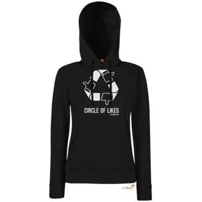 Motiv: Hoodie Damen Classic - Circle of Likes - bestimme auf Wunsch Details wie Produkt, Grösse, Farbe und Position selbst ! Motiv: Hoodie Damen Classic - Circle of Likes