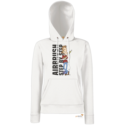 Motiv: Hoodie Damen Classic - Airhard Step BY Step Logo - bestimme auf Wunsch Details wie Produkt, Grösse, Farbe und Position selbst ! Motiv: Hoodie Damen Classic - Airhard Step BY Step Logo