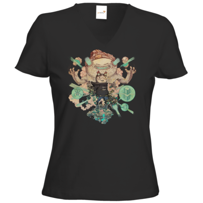 Motiv: T-Shirt Damen V-Neck Classic - T&B Cover Painted - bestimme auf Wunsch Details wie Produkt, Grösse, Farbe und Position selbst ! Motiv: T-Shirt Damen V-Neck Classic - T&B Cover Painted