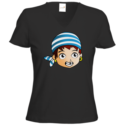 Motiv: T-Shirt Damen V-Neck Classic - Matrose - bestimme auf Wunsch Details wie Produkt, Grösse, Farbe und Position selbst ! Motiv: T-Shirt Damen V-Neck Classic - Matrose
