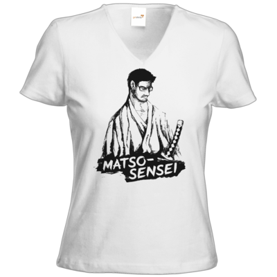 Motiv: T-Shirt Damen V-Neck Classic - Matso-Sensei - bestimme auf Wunsch Details wie Produkt, Grösse, Farbe und Position selbst ! Motiv: T-Shirt Damen V-Neck Classic - Matso-Sensei