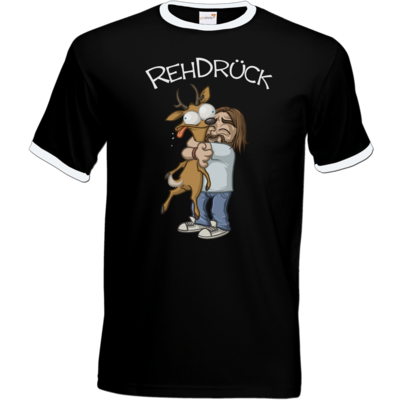 Motiv: T-Shirt Ringer - RehDrueck - bestimme auf Wunsch Details wie Produkt, Grösse, Farbe und Position selbst ! Motiv: T-Shirt Ringer - RehDrueck