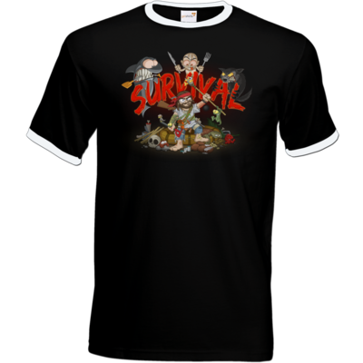 Motiv: T-Shirt Ringer - Survival - bestimme auf Wunsch Details wie Produkt, Grösse, Farbe und Position selbst ! Motiv: T-Shirt Ringer - Survival