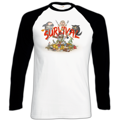 Motiv: Longsleeve Baseball T - Survival - bestimme auf Wunsch Details wie Produkt, Grösse, Farbe und Position selbst ! Motiv: Longsleeve Baseball T - Survival