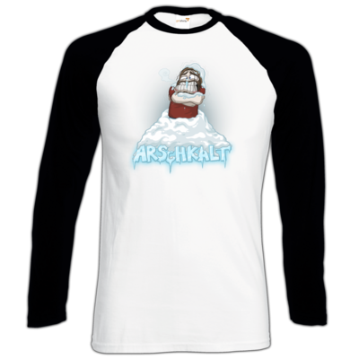 Motiv: Longsleeve Baseball T - Arschkalt - bestimme auf Wunsch Details wie Produkt, Grösse, Farbe und Position selbst ! Motiv: Longsleeve Baseball T - Arschkalt