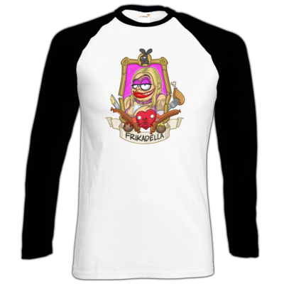 Motiv: Longsleeve Baseball T - Frikadella - bestimme auf Wunsch Details wie Produkt, Grösse, Farbe und Position selbst ! Motiv: Longsleeve Baseball T - Frikadella