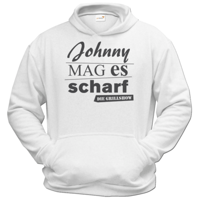 Motiv: Hoodie Classic - Grillshow Johnny mag es scharf - bestimme auf Wunsch Details wie Produkt, Grösse, Farbe und Position selbst ! Motiv: Hoodie Classic - Grillshow Johnny mag es scharf