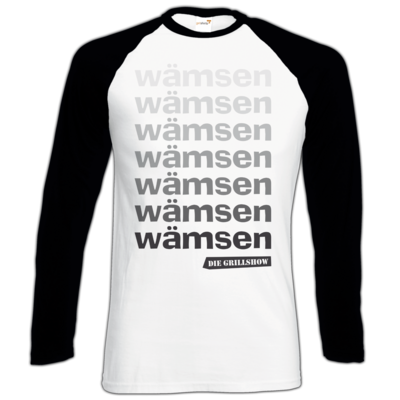 Motiv: Longsleeve Baseball T - Grillshow waemsen - bestimme auf Wunsch Details wie Produkt, Grösse, Farbe und Position selbst ! Motiv: Longsleeve Baseball T - Grillshow waemsen