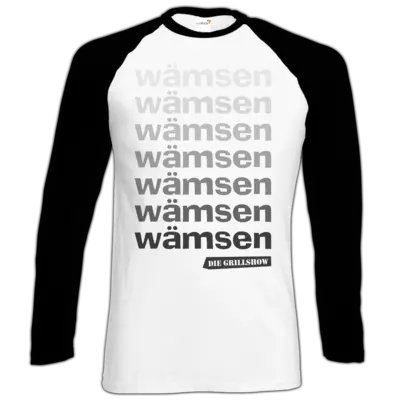 Motiv: Longsleeve Baseball T - Grillshow waemsen - bestimme auf Wunsch Details wie Produkt, Grösse, Farbe und Position selbst ! Motiv: Longsleeve Baseball T - Grillshow waemsen