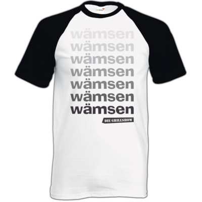 Motiv: TShirt Baseball - Grillshow waemsen - bestimme auf Wunsch Details wie Produkt, Grösse, Farbe und Position selbst ! Motiv: TShirt Baseball - Grillshow waemsen