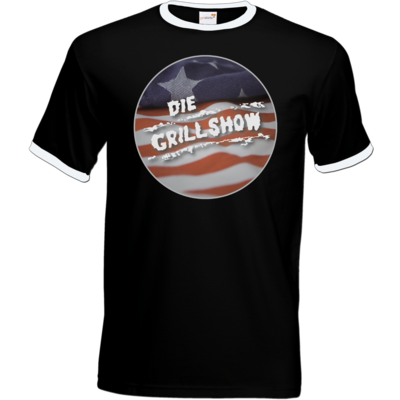 Motiv: T-Shirt Ringer - Grillshow - bestimme auf Wunsch Details wie Produkt, Grösse, Farbe und Position selbst ! Motiv: T-Shirt Ringer - Grillshow