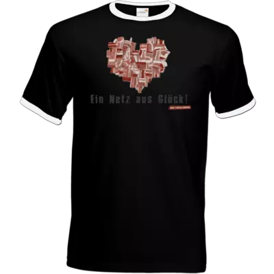 Motiv: T-Shirt Ringer - Grillshow Netz aus Glueck - bestimme auf Wunsch Details wie Produkt, Grösse, Farbe und Position selbst ! Motiv: T-Shirt Ringer - Grillshow Netz aus Glueck