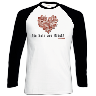 Motiv: Longsleeve Baseball T - Grillshow Netz aus Glueck - bestimme auf Wunsch Details wie Produkt, Grösse, Farbe und Position selbst ! Motiv: Longsleeve Baseball T - Grillshow Netz aus Glueck
