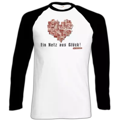 Motiv: Longsleeve Baseball T - Grillshow Netz aus Glueck - bestimme auf Wunsch Details wie Produkt, Grösse, Farbe und Position selbst ! Motiv: Longsleeve Baseball T - Grillshow Netz aus Glueck