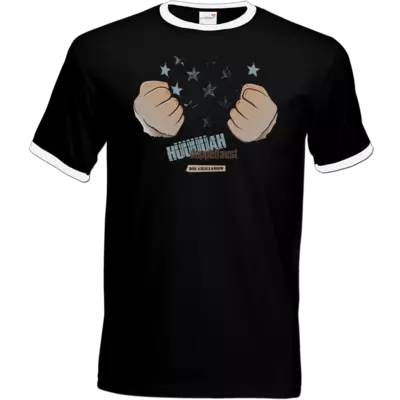 Motiv: T-Shirt Ringer - Grillshow Doppelfaust - bestimme auf Wunsch Details wie Produkt, Grösse, Farbe und Position selbst ! Motiv: T-Shirt Ringer - Grillshow Doppelfaust