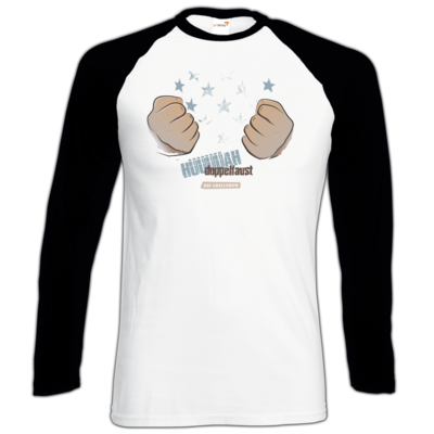 Motiv: Longsleeve Baseball T - Grillshow Doppelfaust - bestimme auf Wunsch Details wie Produkt, Grösse, Farbe und Position selbst ! Motiv: Longsleeve Baseball T - Grillshow Doppelfaust