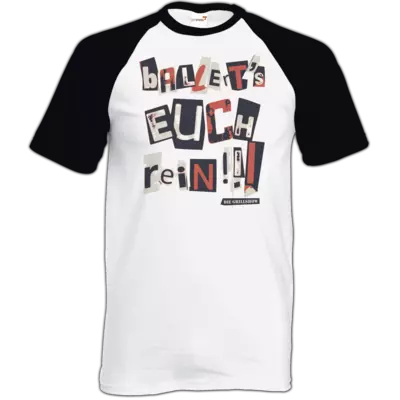 Motiv: TShirt Baseball - Grillshow Ballerts euch rein - bestimme auf Wunsch Details wie Produkt, Grösse, Farbe und Position selbst ! Motiv: TShirt Baseball - Grillshow Ballerts euch rein