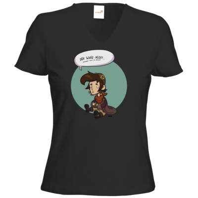 Motiv: T-Shirt Damen V-Neck Classic - Deponia Doomsday - Rufus wars nicht - bestimme auf Wunsch Details wie Produkt, Grösse, Farbe und Position selbst ! Motiv: T-Shirt Damen V-Neck Classic - Deponia Doomsday - Rufus wars nicht