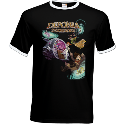 Motiv: T-Shirt Ringer - Deponia Doomsday - Artwork - bestimme auf Wunsch Details wie Produkt, Grösse, Farbe und Position selbst ! Motiv: T-Shirt Ringer - Deponia Doomsday - Artwork