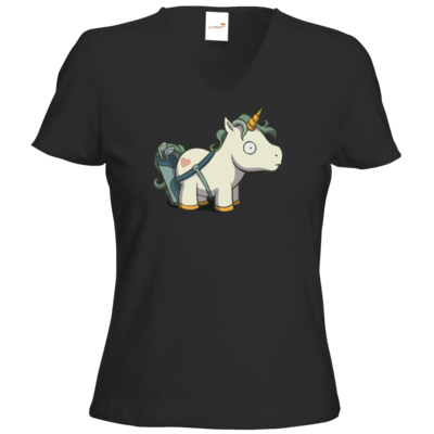 Motiv: T-Shirt Damen V-Neck Classic - Deponia Unicaddy - bestimme auf Wunsch Details wie Produkt, Grösse, Farbe und Position selbst ! Motiv: T-Shirt Damen V-Neck Classic - Deponia Unicaddy