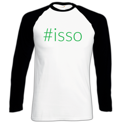 Motiv: Longsleeve Baseball T - isso gruen - bestimme auf Wunsch Details wie Produkt, Grösse, Farbe und Position selbst ! Motiv: Longsleeve Baseball T - isso gruen