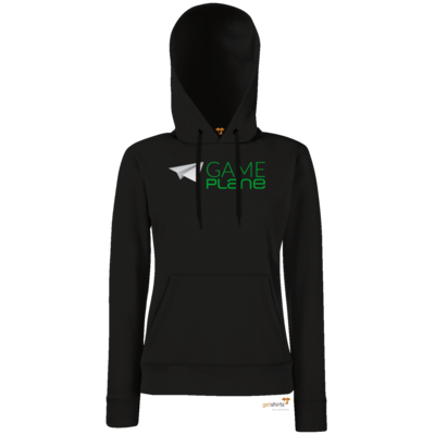 Motiv: Hoodie Damen Classic - Gameplane Logo gruen - bestimme auf Wunsch Details wie Produkt, Grösse, Farbe und Position selbst ! Motiv: Hoodie Damen Classic - Gameplane Logo gruen