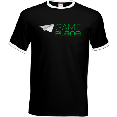 Motiv: T-Shirt Ringer - Gameplane Logo gruen - bestimme auf Wunsch Details wie Produkt, Grösse, Farbe und Position selbst ! Motiv: T-Shirt Ringer - Gameplane Logo gruen