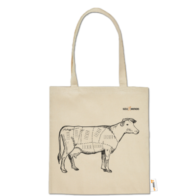 Motiv: Baumwolltasche - SizzleBrothers - Grillen - Meatmap - bestimme auf Wunsch Details wie Produkt, Grösse, Farbe und Position selbst ! Motiv: Baumwolltasche - SizzleBrothers - Grillen - Meatmap