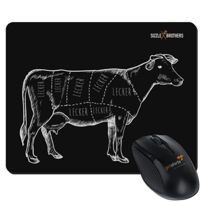 Motiv: Mousepad Textil - SizzleBrothers - Grillen - Meatmap - bestimme auf Wunsch Details wie Produkt, Grösse, Farbe und Position selbst ! Motiv: Mousepad Textil - SizzleBrothers - Grillen - Meatmap