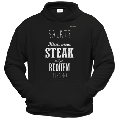 Motiv: Hoodie Classic - SizzleBrothers - Grillen - Salat Steak bequem - bestimme auf Wunsch Details wie Produkt, Grösse, Farbe und Position selbst ! Motiv: Hoodie Classic - SizzleBrothers - Grillen - Salat Steak bequem