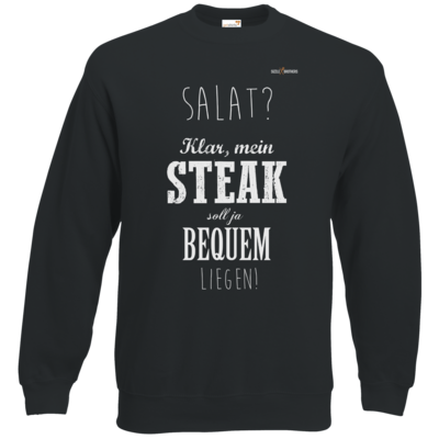 Motiv: Sweatshirt Classic - SizzleBrothers - Grillen - Salat Steak bequem - bestimme auf Wunsch Details wie Produkt, Grösse, Farbe und Position selbst ! Motiv: Sweatshirt Classic - SizzleBrothers - Grillen - Salat Steak bequem