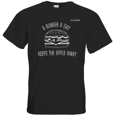 Motiv: T-Shirt Premium FAIR WEAR - SizzleBrothers - Grillen - Burger Apple - bestimme auf Wunsch Details wie Produkt, Grösse, Farbe und Position selbst ! Motiv: T-Shirt Premium FAIR WEAR - SizzleBrothers - Grillen - Burger Apple