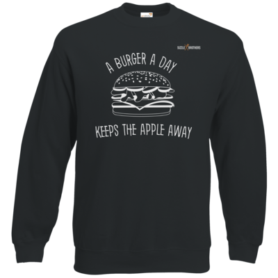 Motiv: Sweatshirt Classic - SizzleBrothers - Grillen - Burger Apple - bestimme auf Wunsch Details wie Produkt, Grösse, Farbe und Position selbst ! Motiv: Sweatshirt Classic - SizzleBrothers - Grillen - Burger Apple